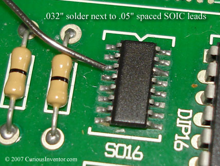 .032" solder near an SOIC