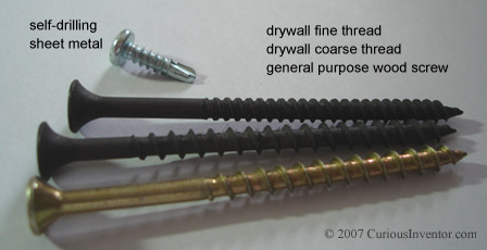 2 Drywall and 1 self-drilling sheet metal screw