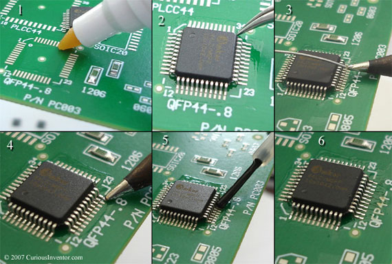 The basic steps for soldering QFP