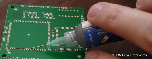 Applying solder paste to a fine pitch QFP