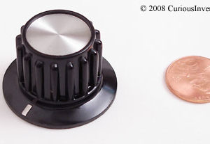 Knob - Black Plastic / Metal Face 1.31in diameter-0