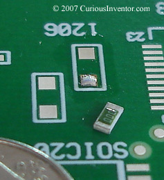 The first pad with solder added.