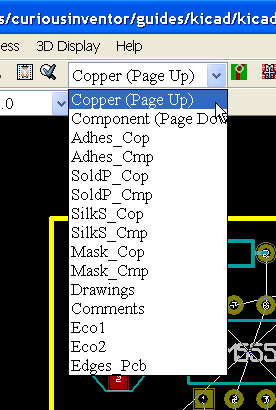 picking the copper layer in kicad