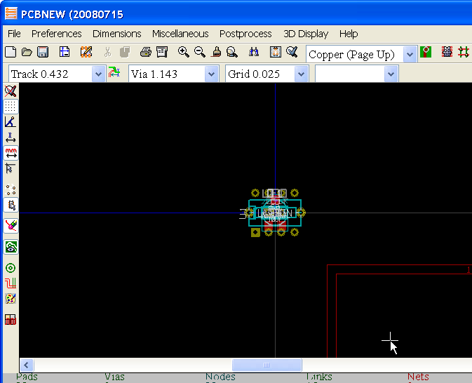 components loaded into pcbnew from netlist all on top of each other