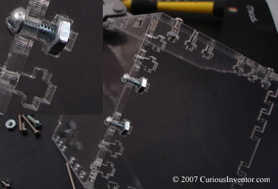 T slots let you screw together custom laser cut acrylic