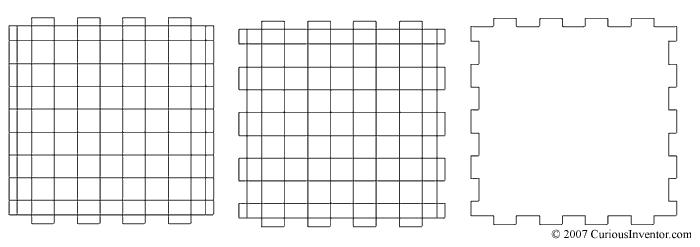how to draw one 6 of a cube that fits together like a puzzle.