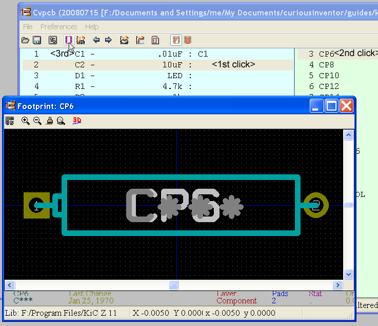 previewing modules in kicad's cvpcb