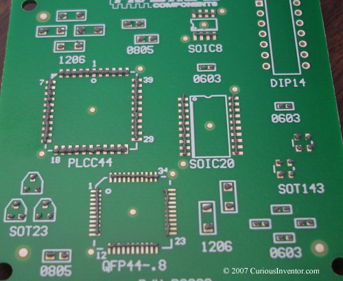 solder paste on a variety of component pads
